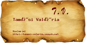 Tamási Valéria névjegykártya